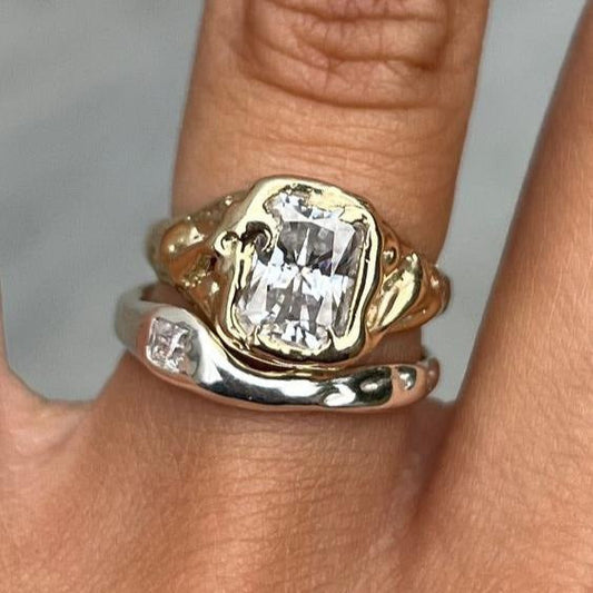 Bright Layer Gold Silver Ring Set - LEESTIA