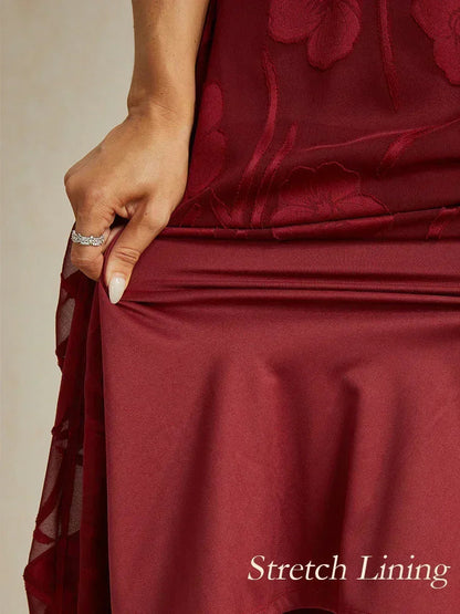 Ruffle Flutter Lace Maxi Dress