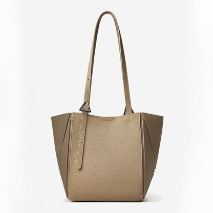 Women's Elegant Camel Textured Leather Shoulder Tote