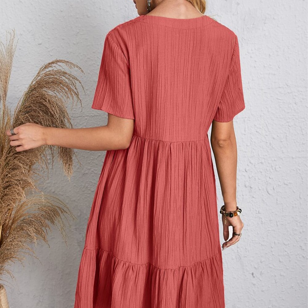 Vintage V-neck Dress for Women