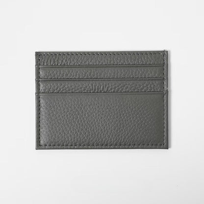 Full-Grain Leather Ultra-Thin Compact Card Case (Multi-Card Slots)