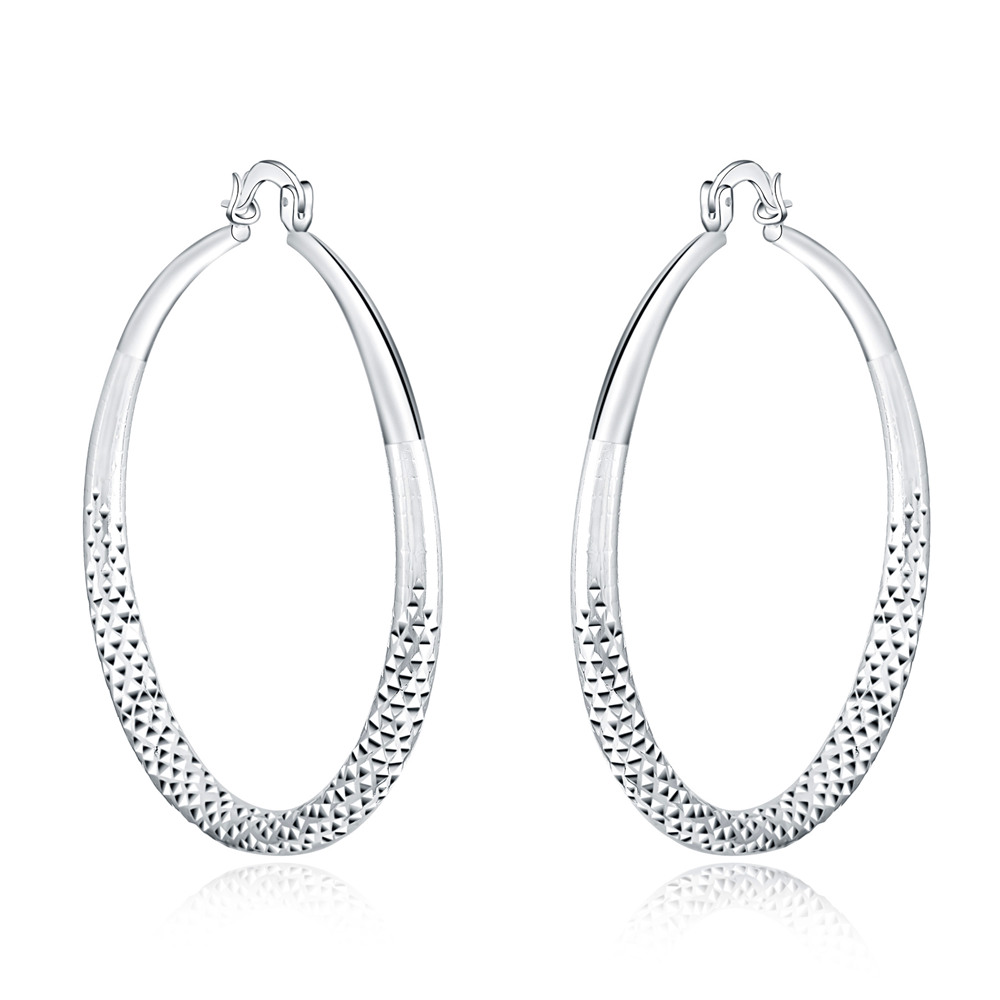 Sterling Silver Circle Hoop Earrings - LEESTIA