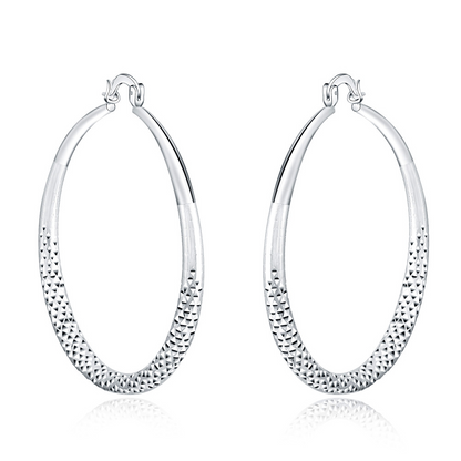 Sterling Silver Circle Hoop Earrings - LEESTIA