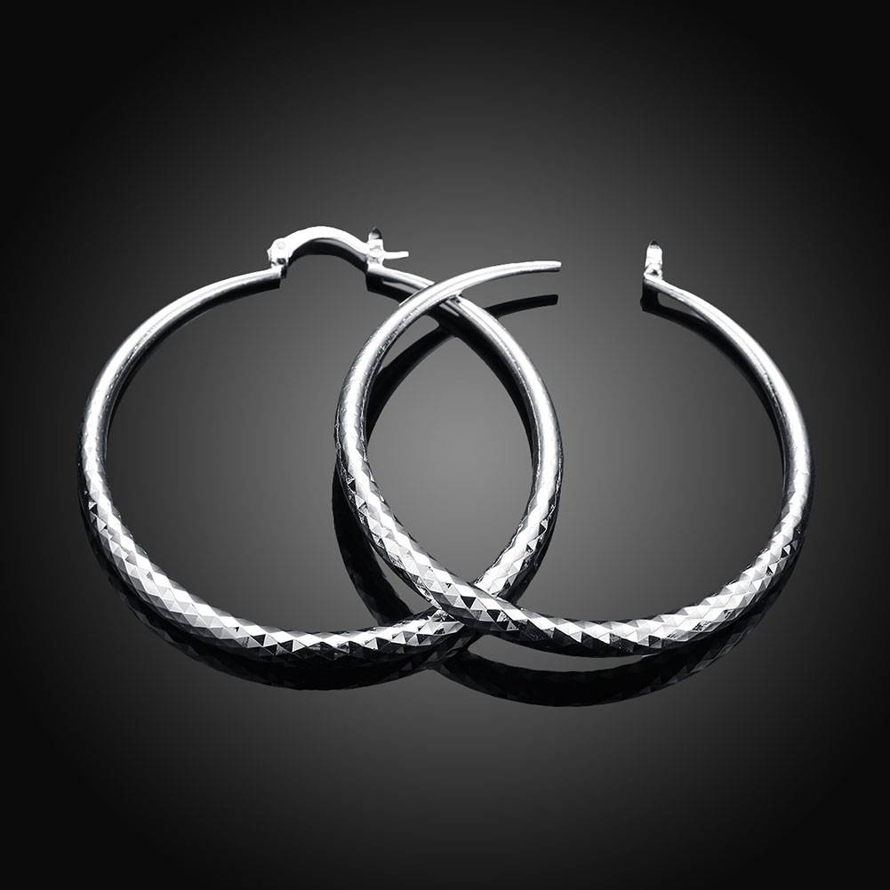 Sterling Silver Circle Hoop Earrings - LEESTIA