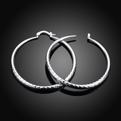 Sterling Silver Circle Hoop Earrings - LEESTIA