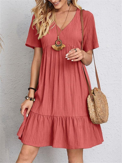Vintage V-neck Dress for Women