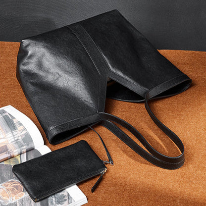 Korean Style Autumn Genuine Leather Tote Bag