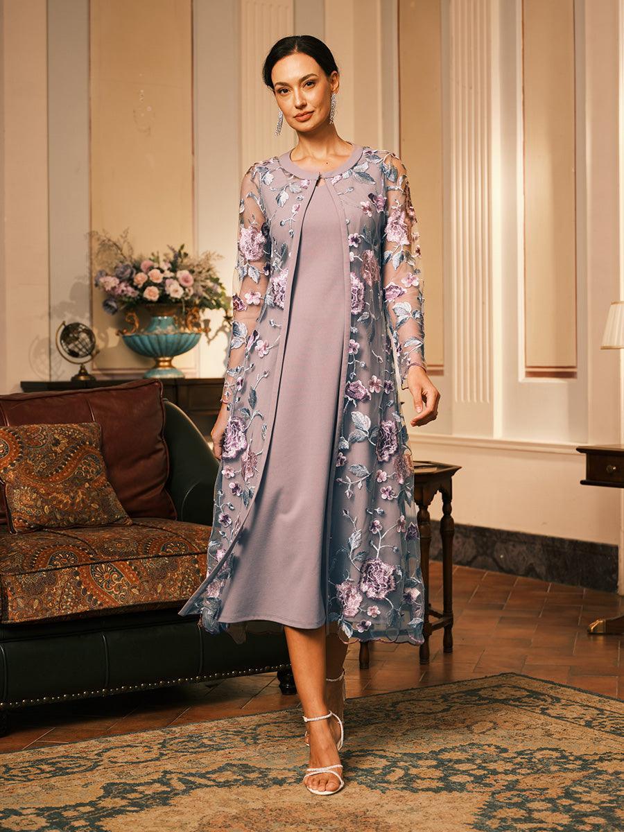 Long Floral Embroidered Lace Jacket