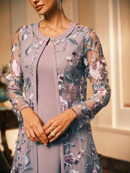 Long Floral Embroidered Lace Jacket