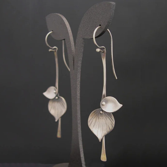 Silver Leaf Vintage Earrings - LEESTIA