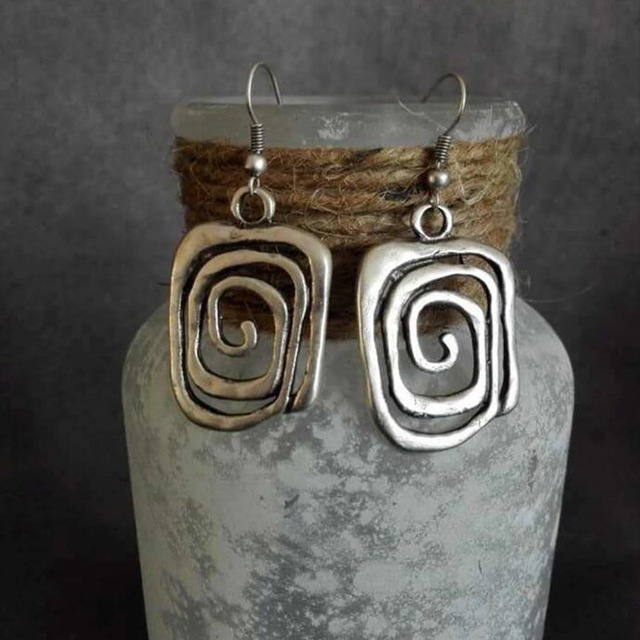 Vintage Spiral Silver Earrings - LEESTIA