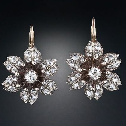 Vintage Crystal Flower Earrings - LEESTIA