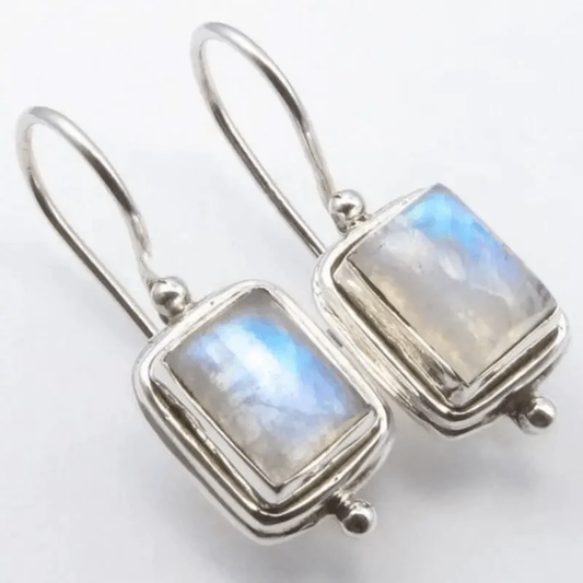 Chic Square Moonstone Earrings - LEESTIA