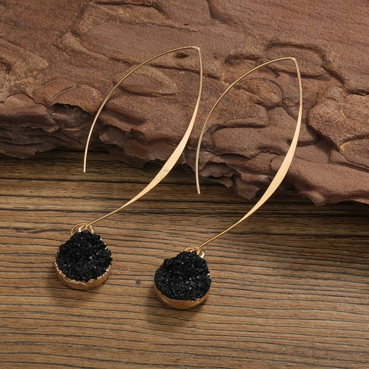 Vintage Black & Gold Dangling Earrings - LEESTIA