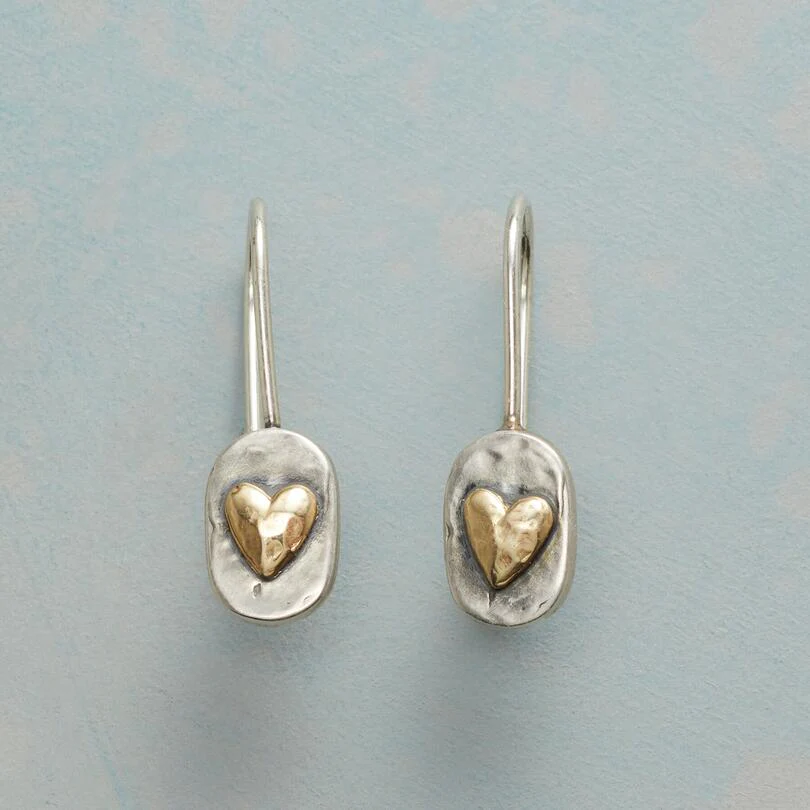Heart Earrings with silver and gold - LEESTIA