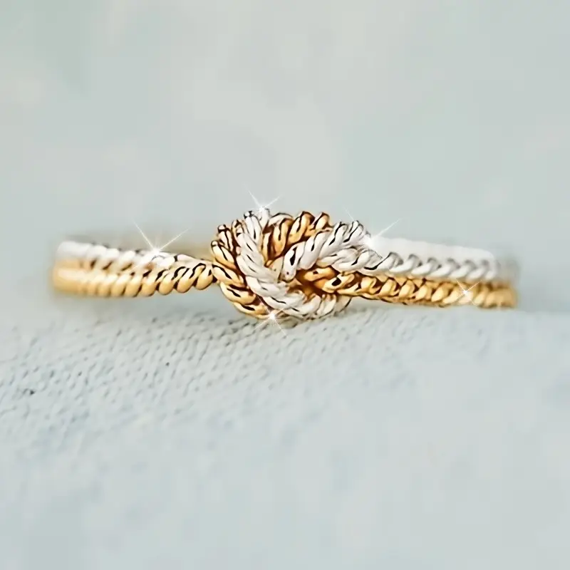 Gold & Silver Knotted Ring - LEESTIA