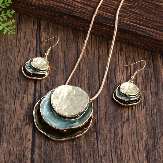 Vintage Blue Layered Stone Set - LEESTIA