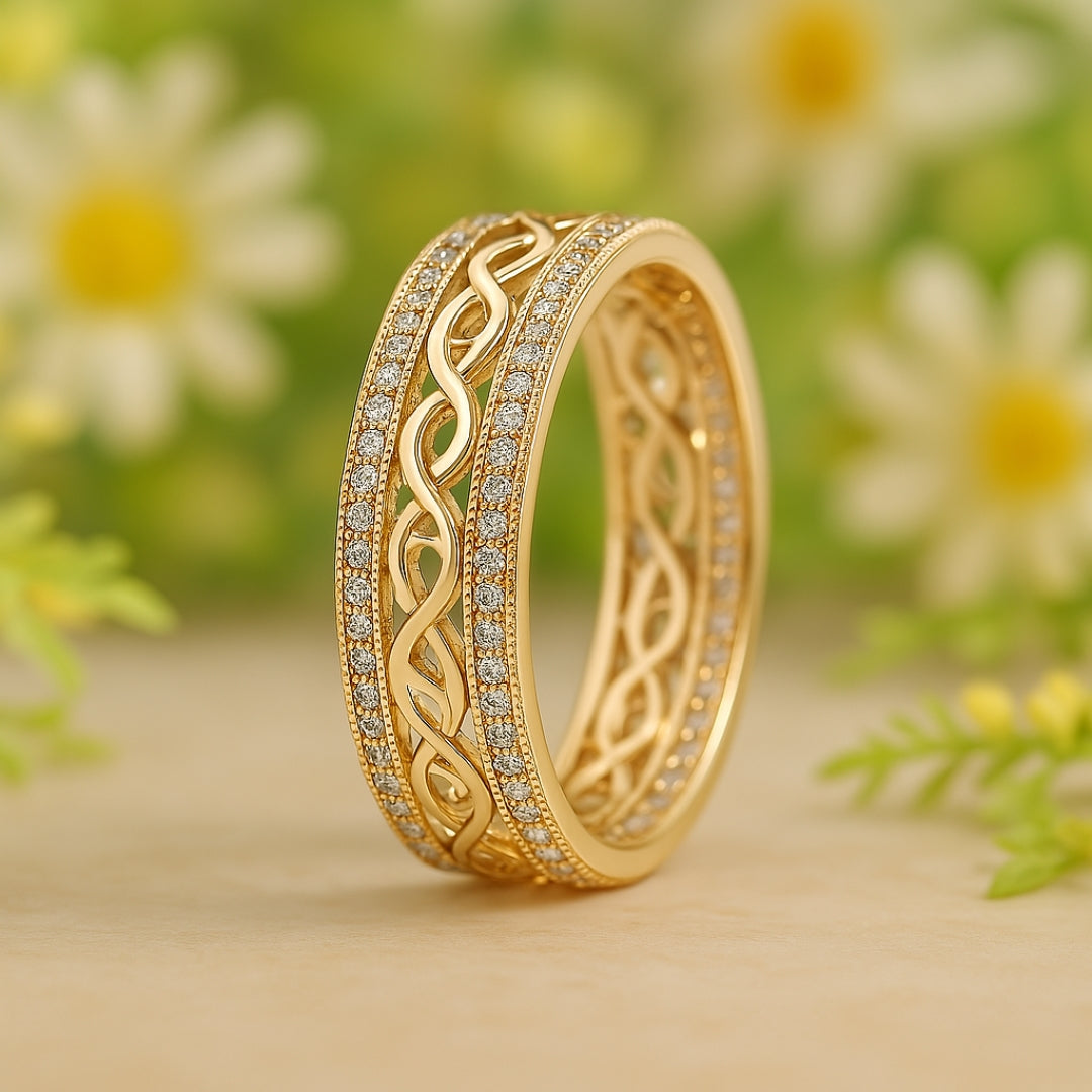 Bright Hollow Gold Ring - LEESTIA