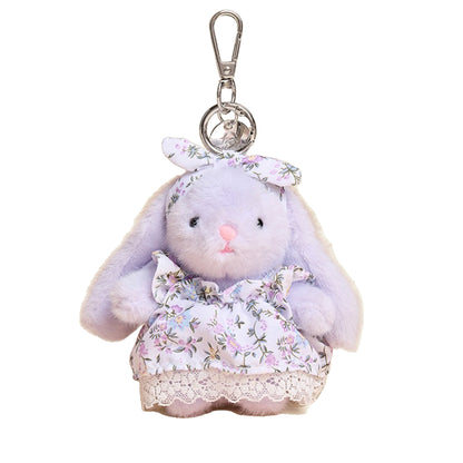Floral Dress Baby Bunny Bag Charm