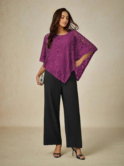 Elegant Lace Batwing Sleeve Top