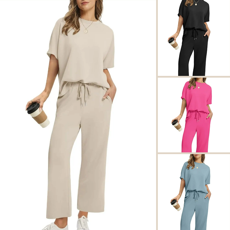 🌸 New arrival – 50% OFF 💖 Soft casual top and trousers set for women