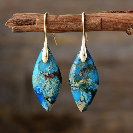 Natural Stone Teardrop Earrings - LEESTIA