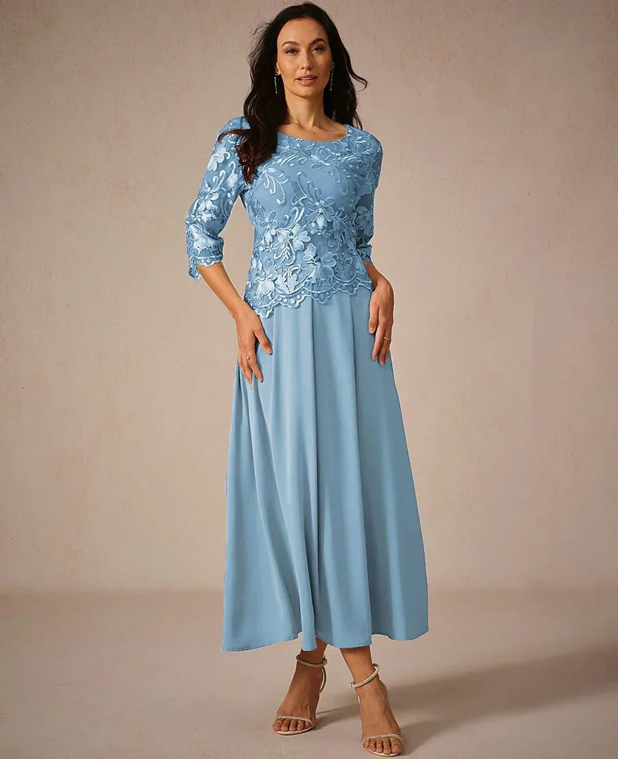 Ruffle Ruched Lace Maxi Dress