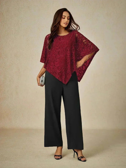 Elegant Lace Batwing Sleeve Top