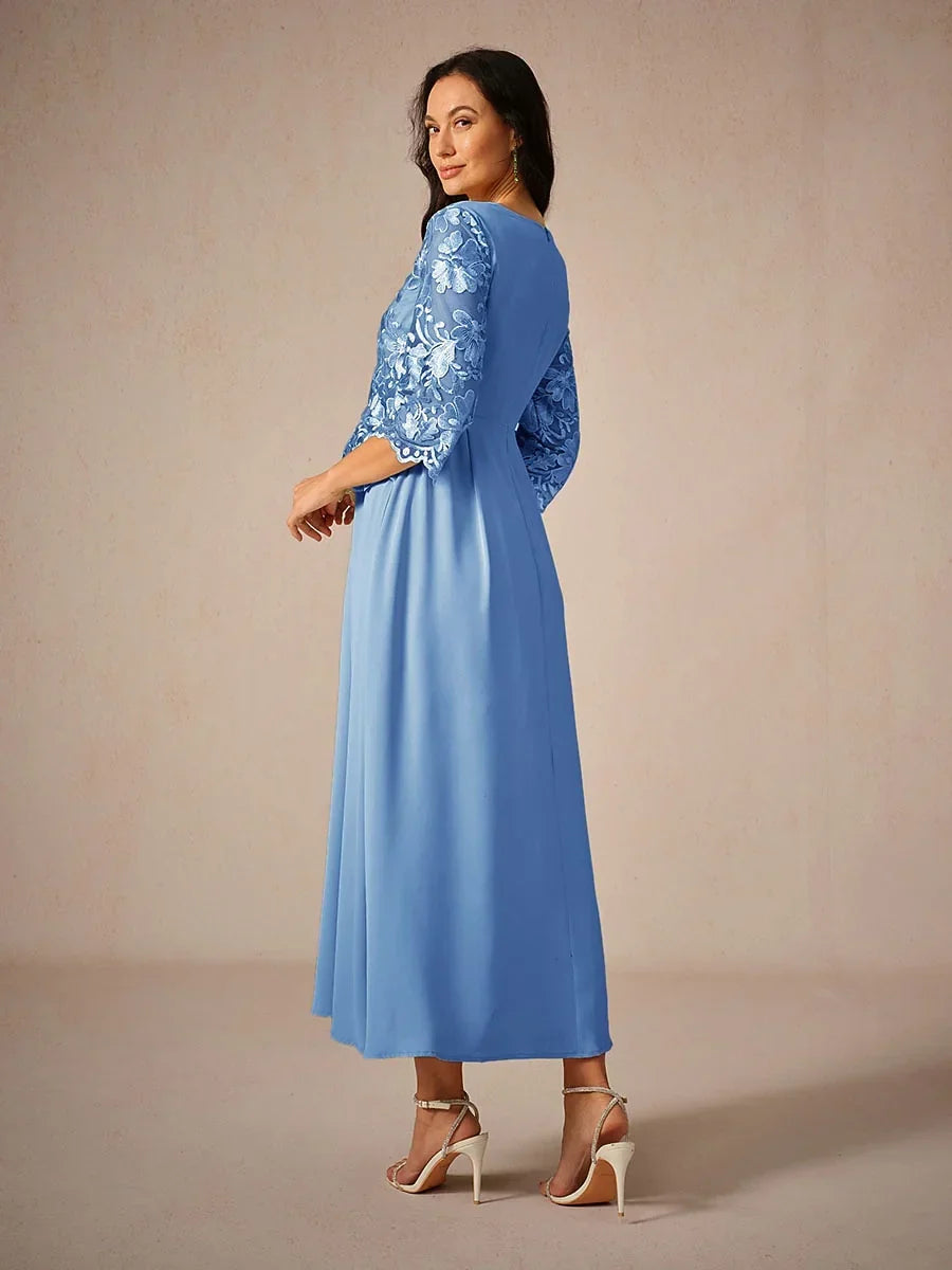 Ruffle Ruched Lace Maxi Dress