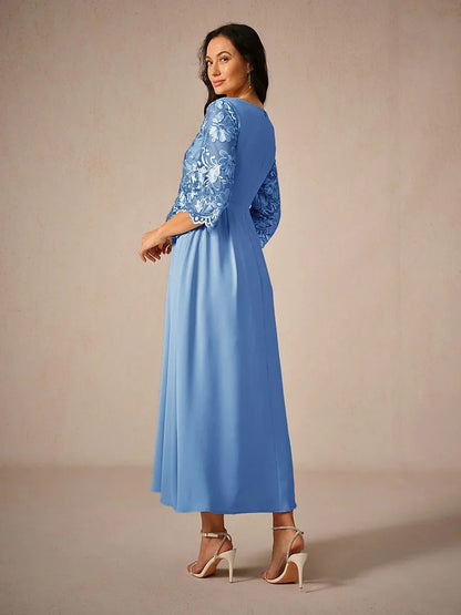 Ruffle Ruched Lace Maxi Dress